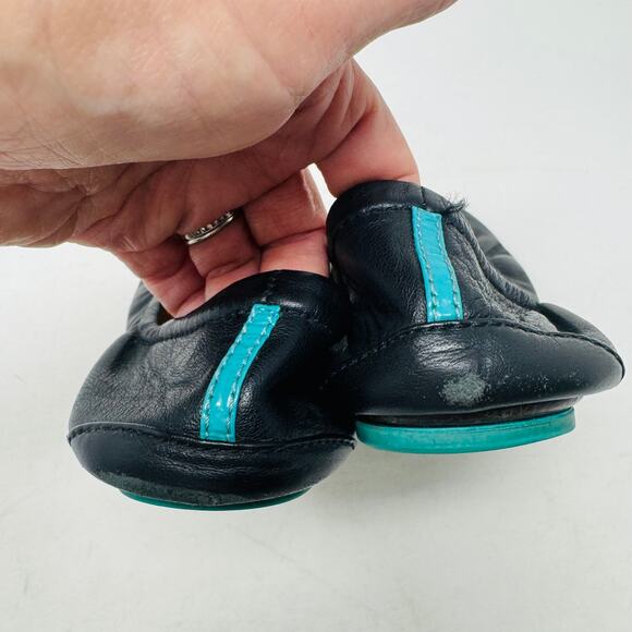 Tieks by Gavrieli Ballet Flats Navy Blue Leather Foldable Travel Shoes Size 7 - Picture 10 of 13